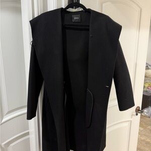 Theory Sleek Black Overcoat